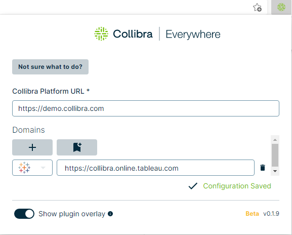 Browser Extension configuration
