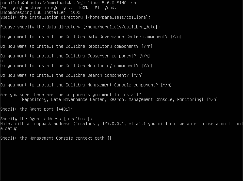 Command-line installation wizard snippet
