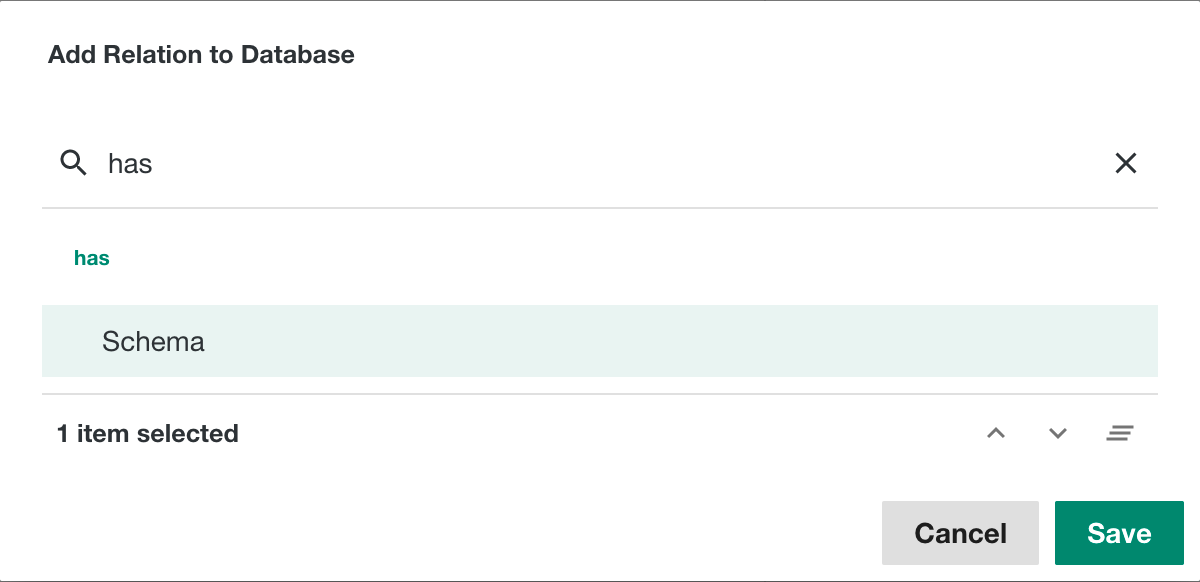 Select asset type Select a target asset type of a relation
