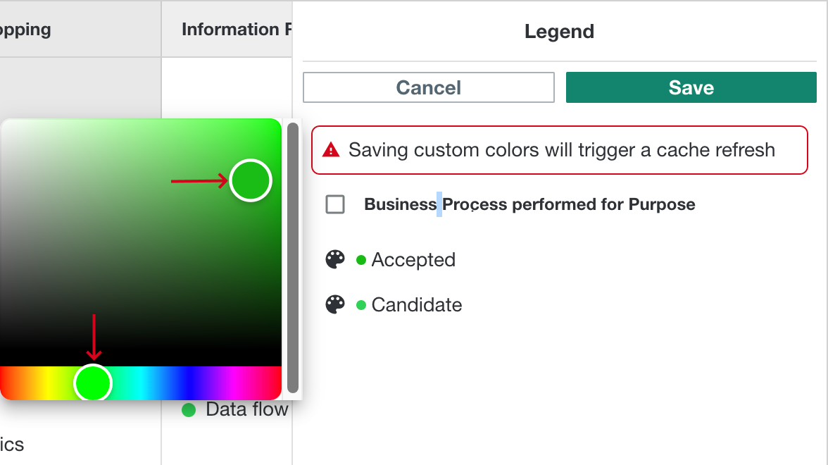 Select legend color Select legend color