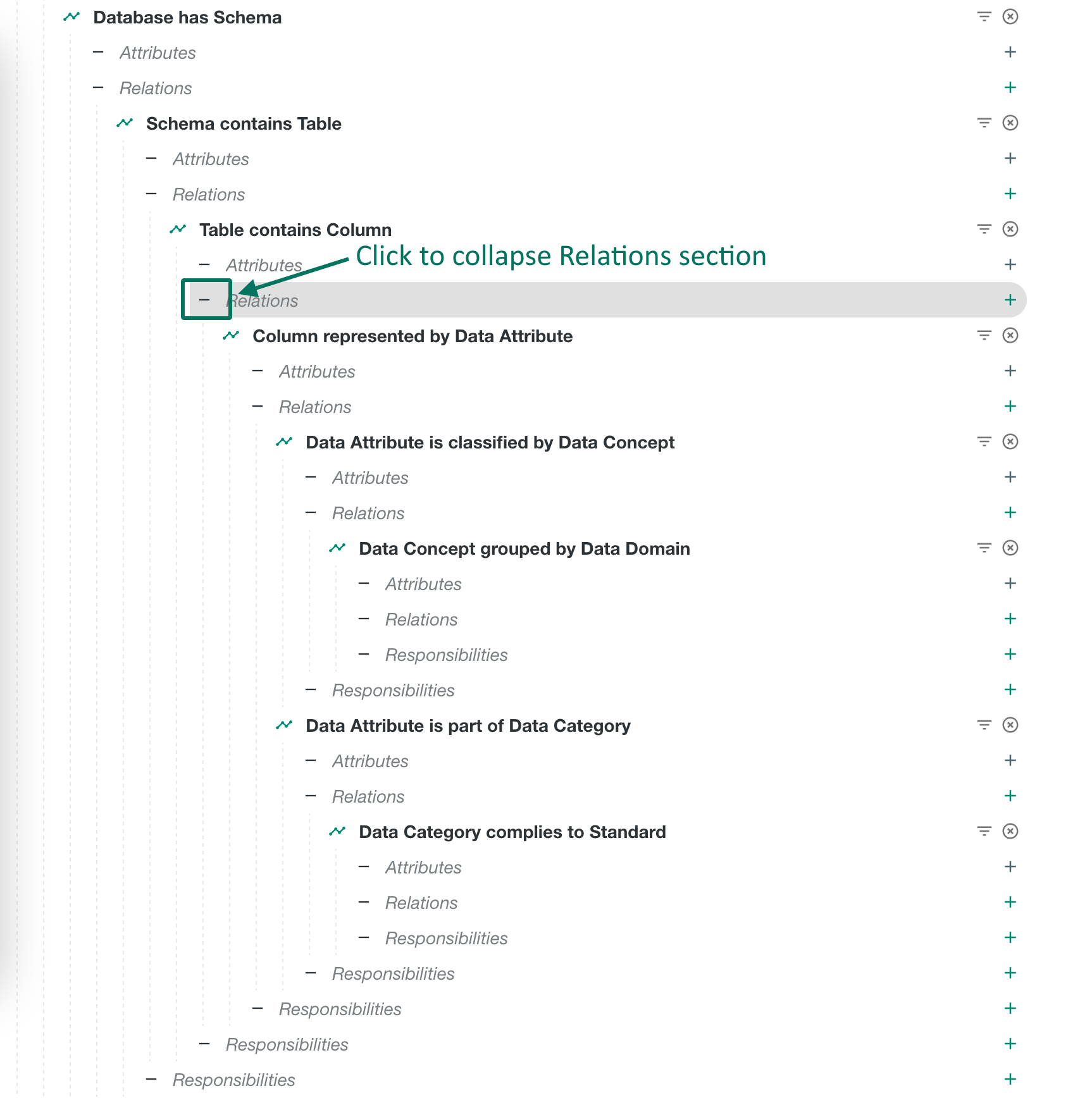 Collapse relations to find correct Responsibilities section