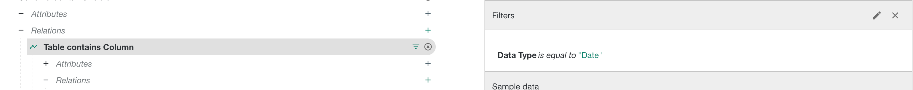 Query Builder - filter column by data type