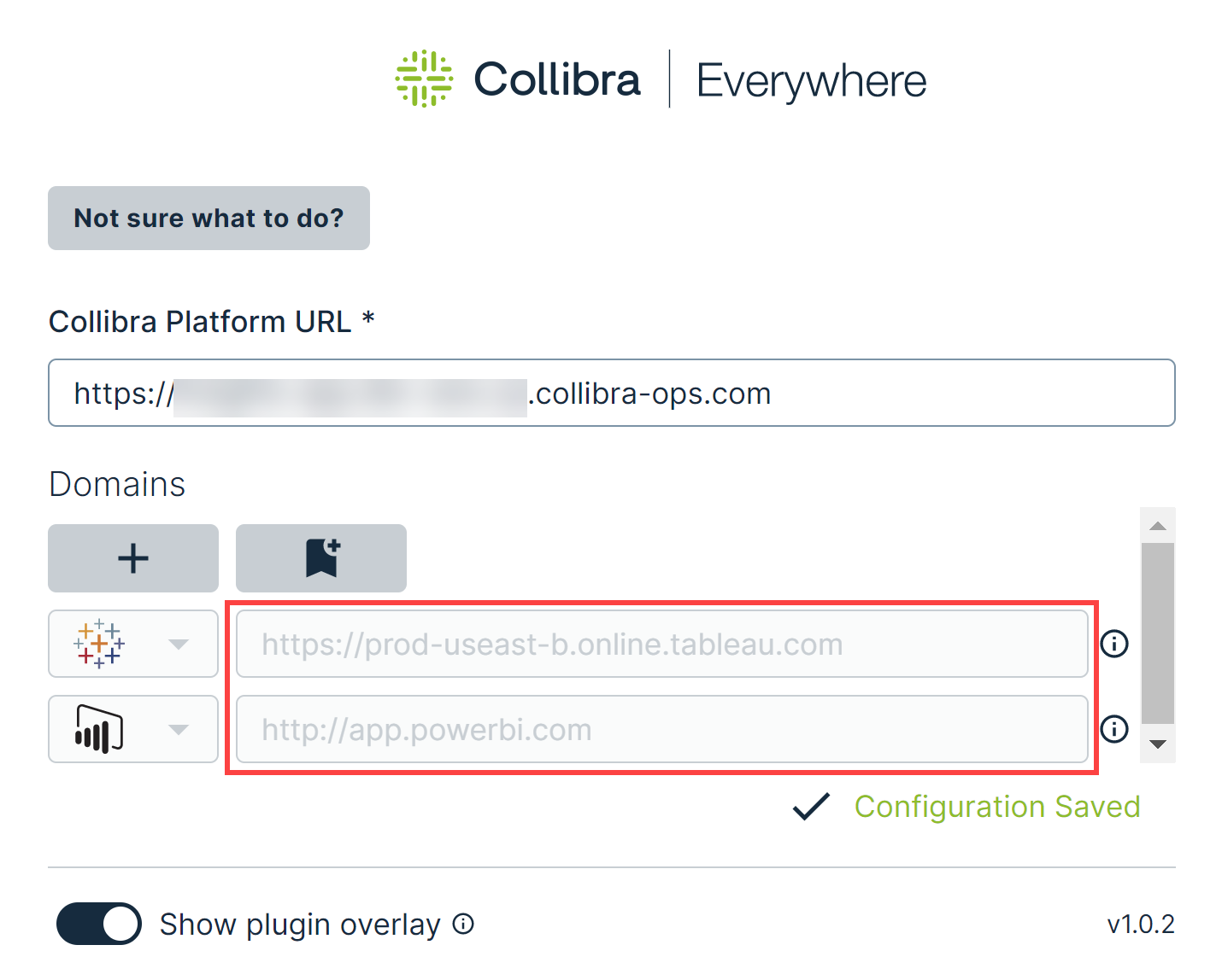 Browser Extension showing preconfigured domains