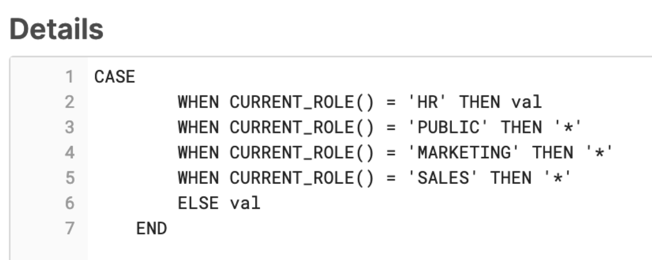 Employee Name masking policy