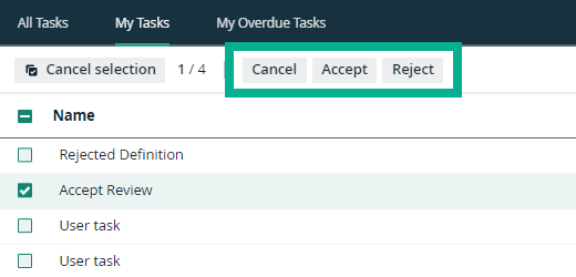 Workflow tasks action button Workflow tasks action button