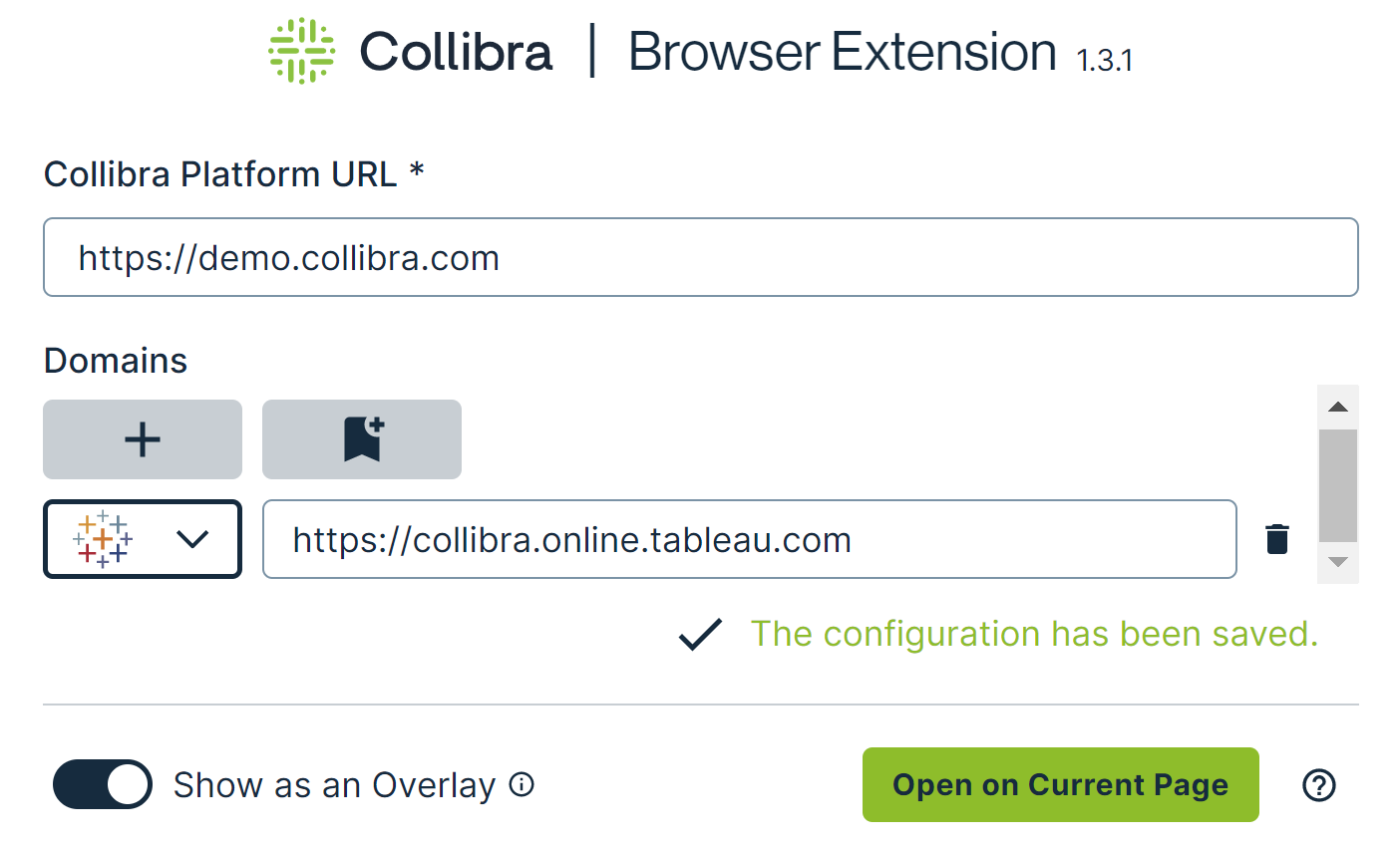Browser Extension configuration Browser Extension configuration