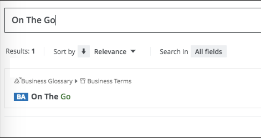 Image showing the search results when the search text contains stop words