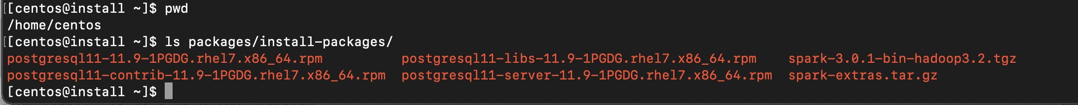 List of off-line installed packages