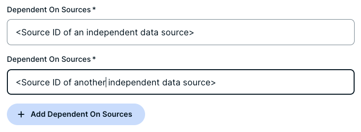 An image showing the Dependent on Sources field in the Edge capability