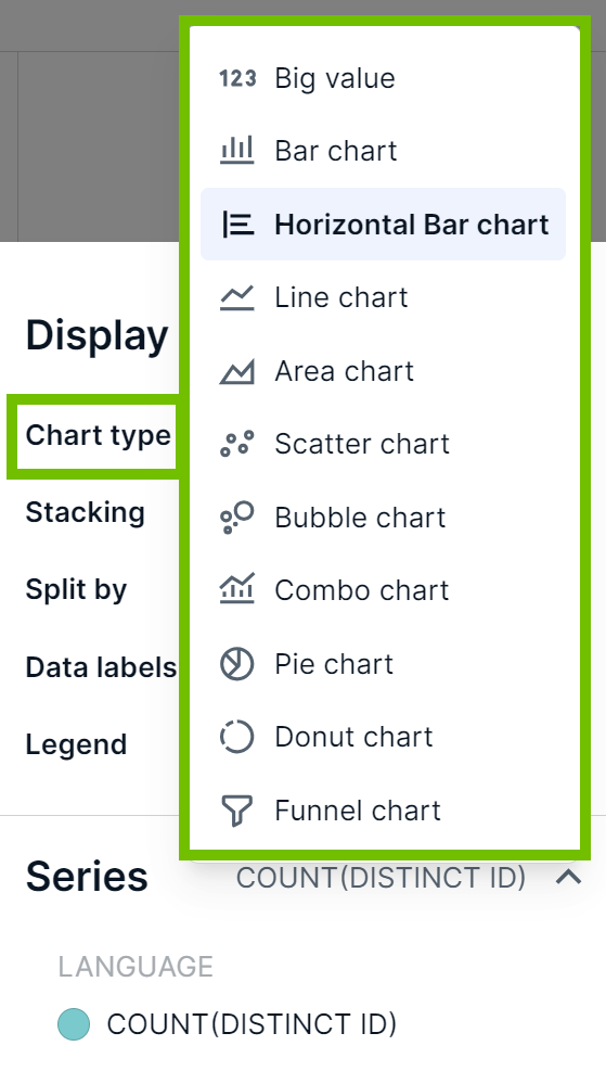 Chart Type field Image of the Chart Type field