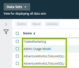 Open data set details from a table