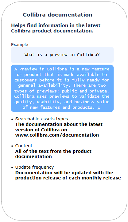 Image with information about  searching the product documentation via Collirba AI Copilot