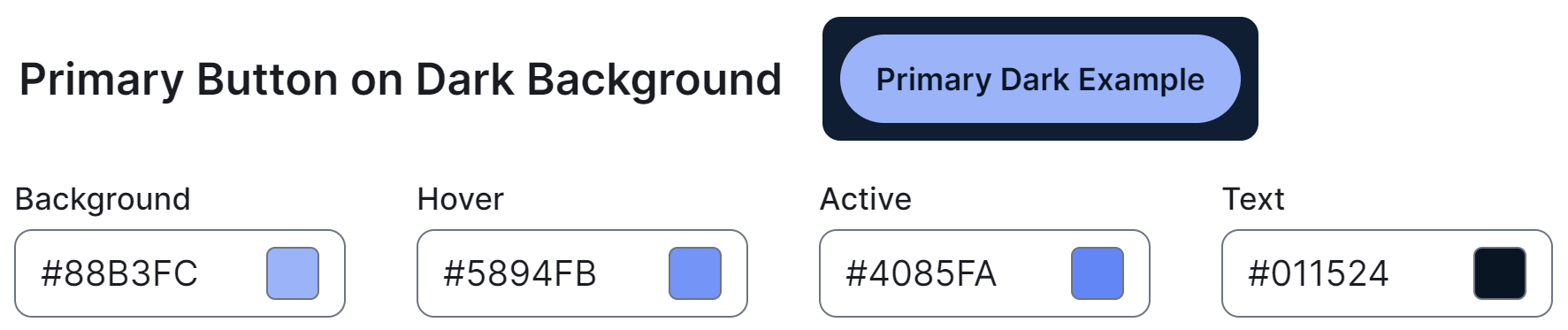 Image of the Primary Button on Dark Background section