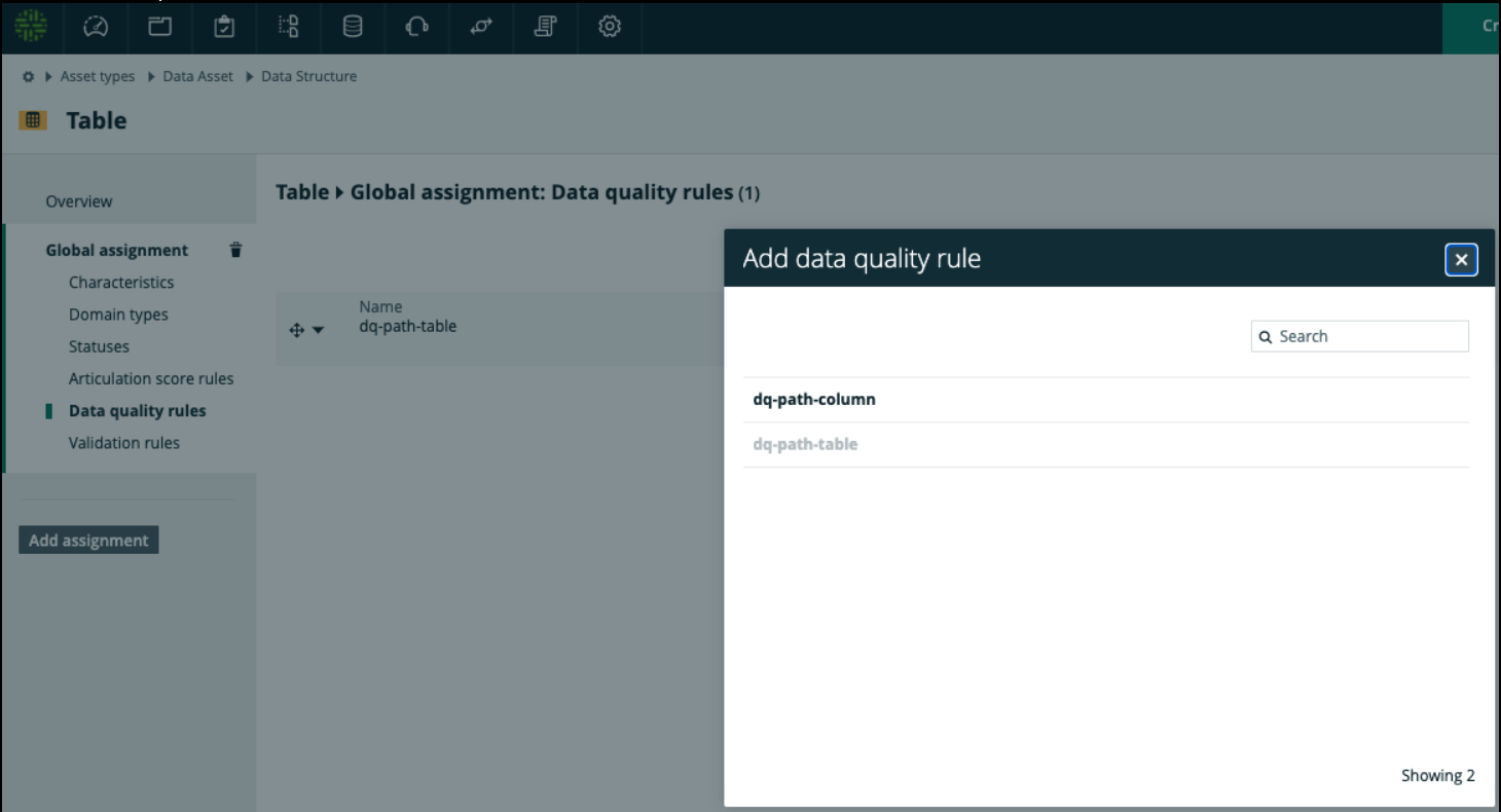 Global Assignments For Data Quality Rules