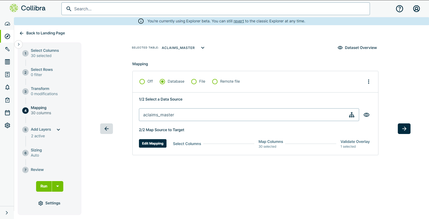 Database Mapping screenshot