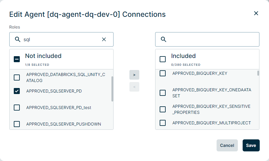 image of agent to connection mapping wizard