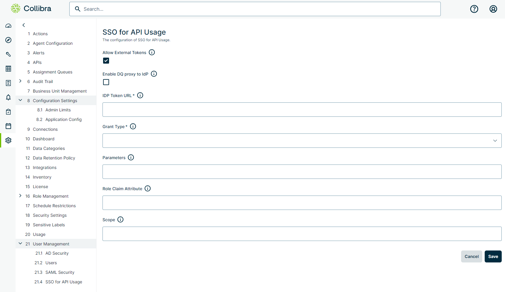 Image of SSO for API Usage page