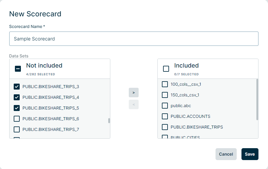 create a new scorecard