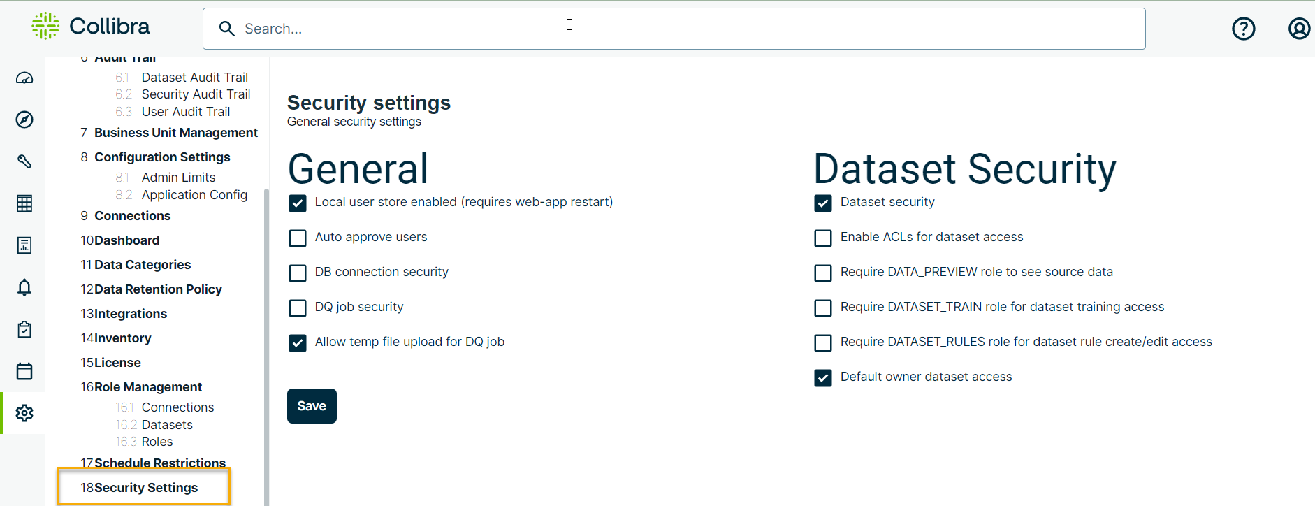 Configuring Security Settings