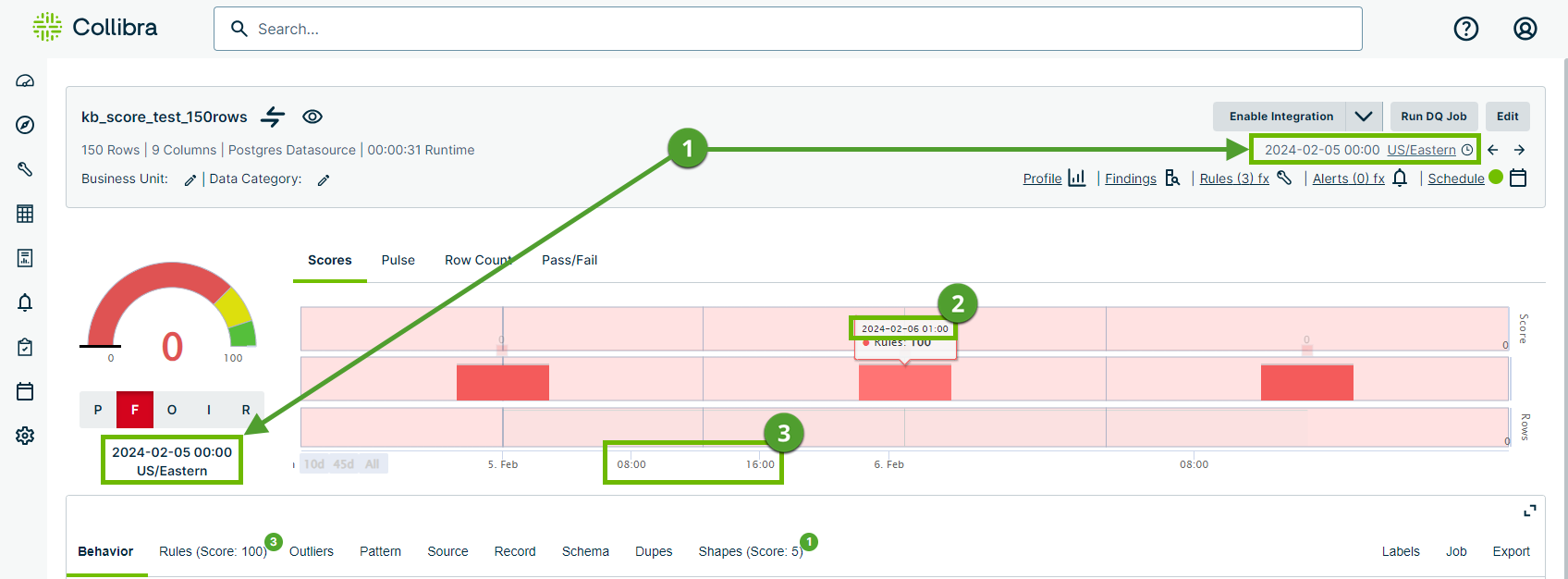 image showing different timestamps on findings page