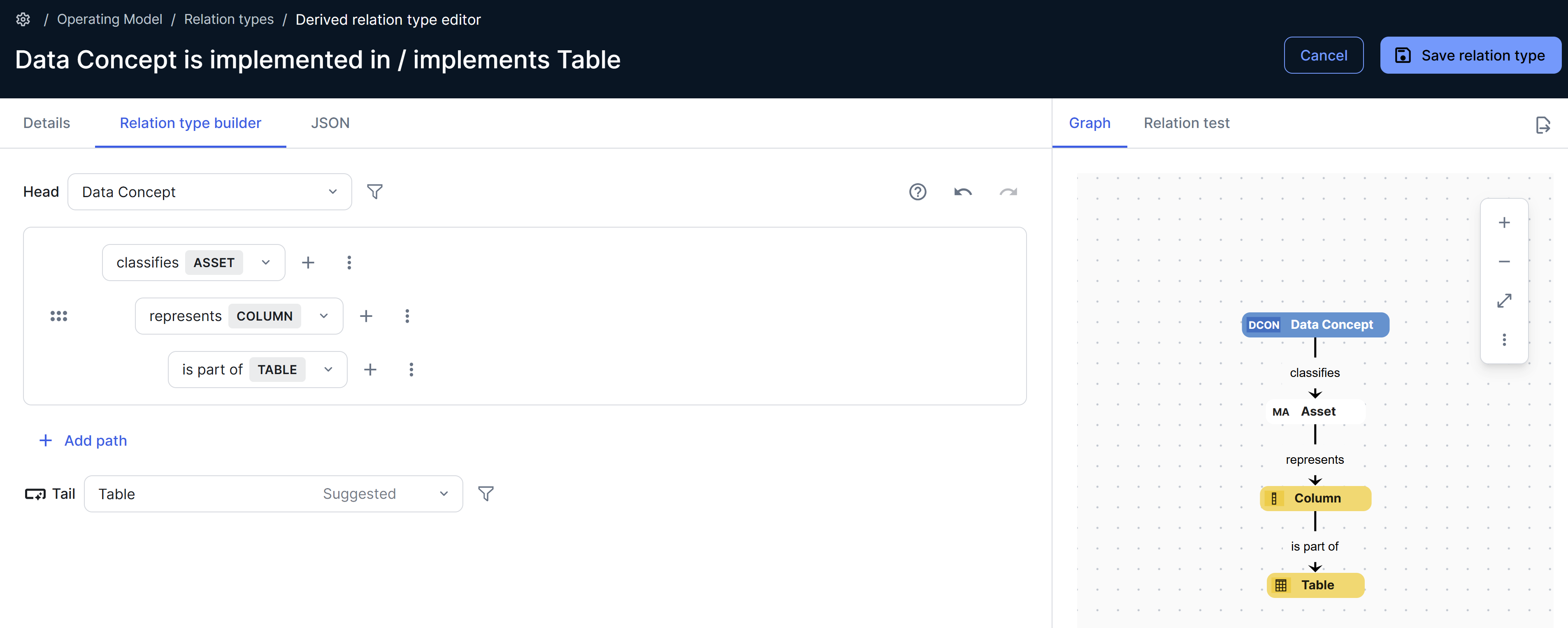 Image of DRT editor with the Graph tab