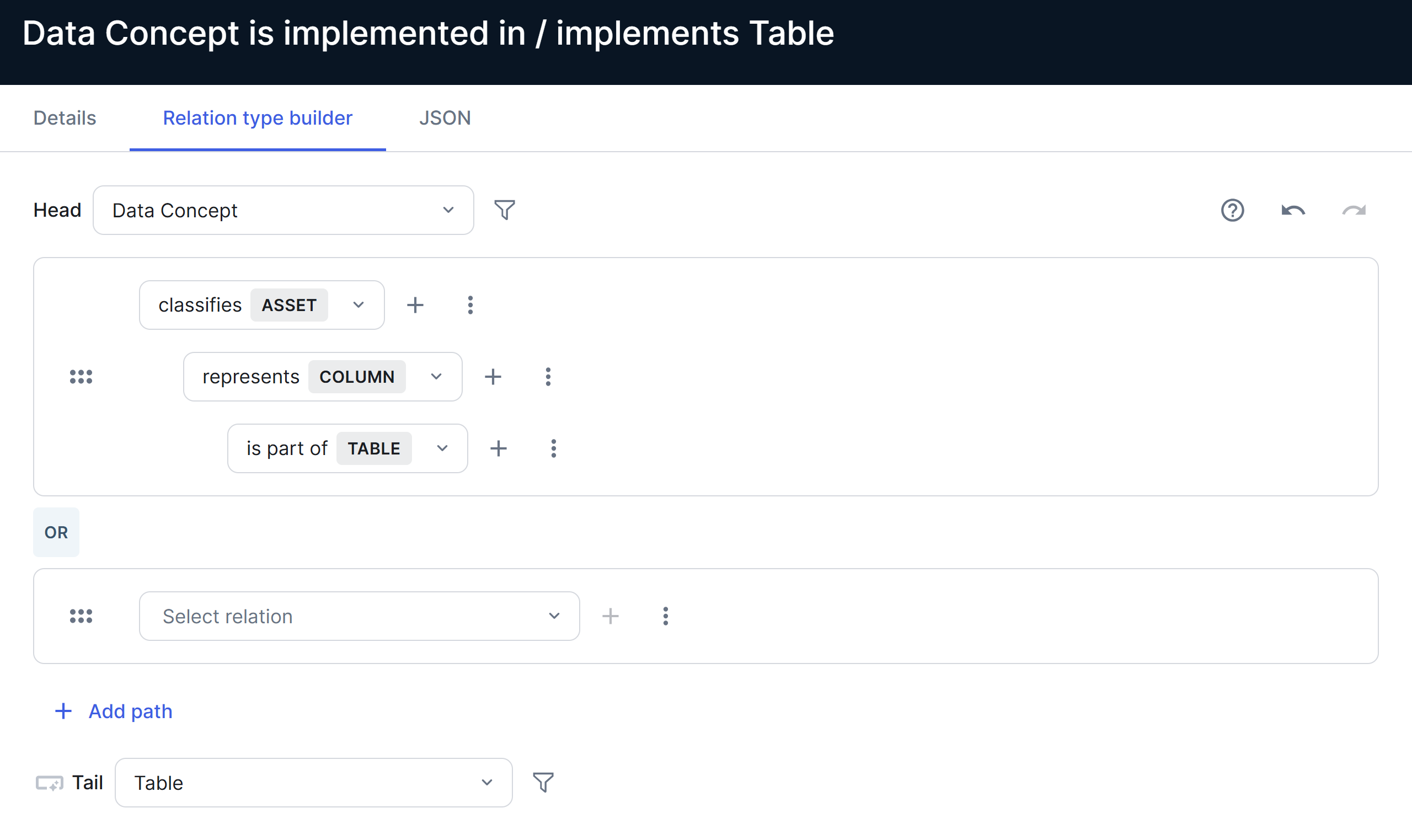 Image of Relation type builder tab