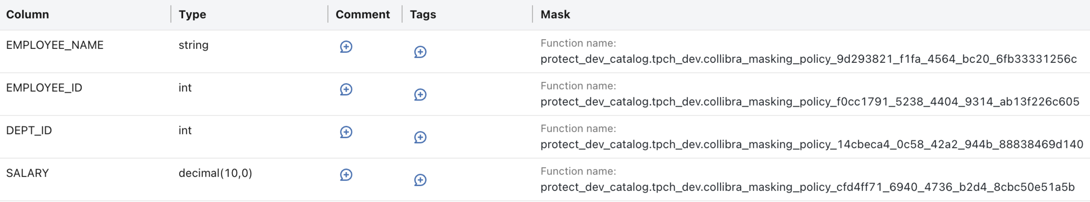 Databricks masking policies