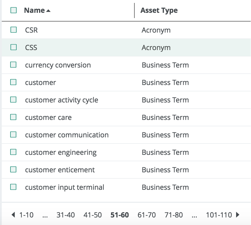 Image of a table showing options to navigate between its pages