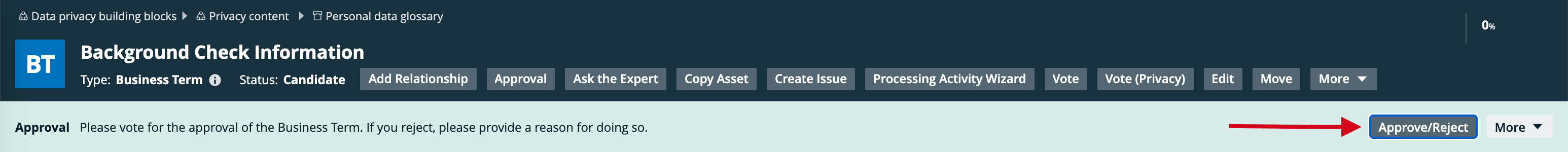 Apporval workflow - Approve or reject asset
