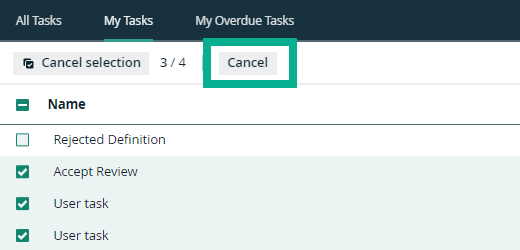 Tasks multi selection