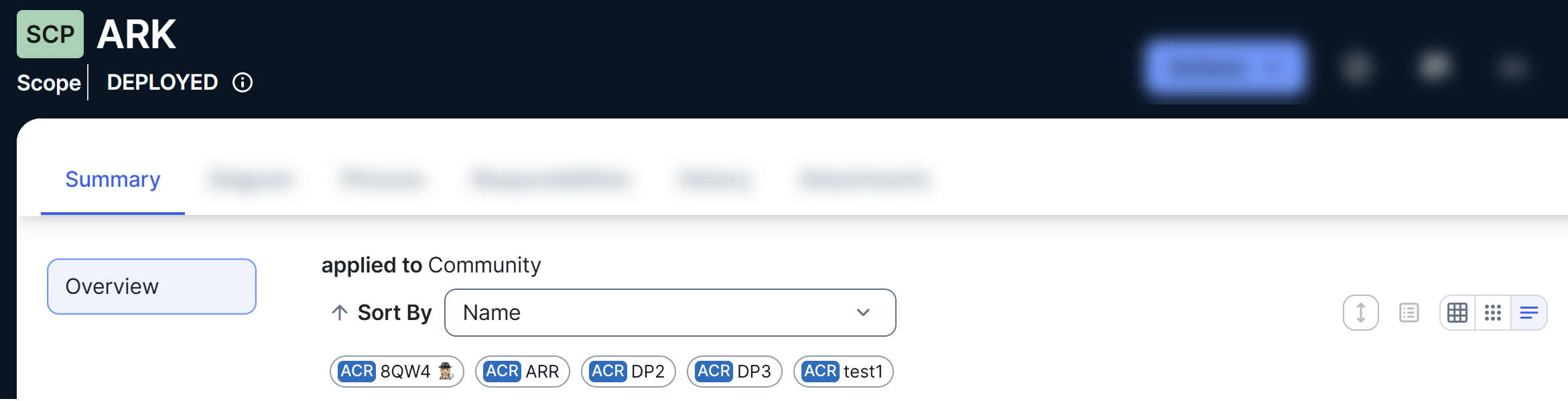 Image of relation view in list display mode