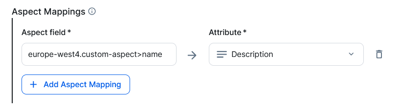 Dataplex aspect mapping example