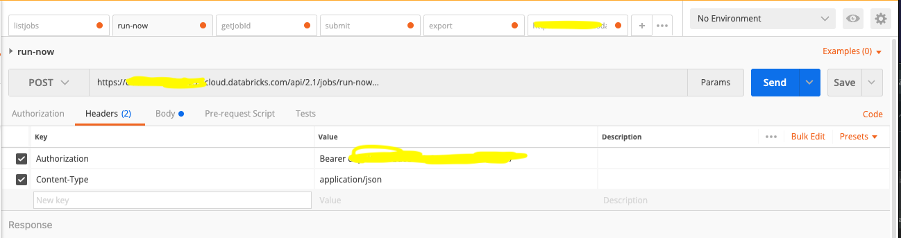 Authentication setup for Databricks Rest API