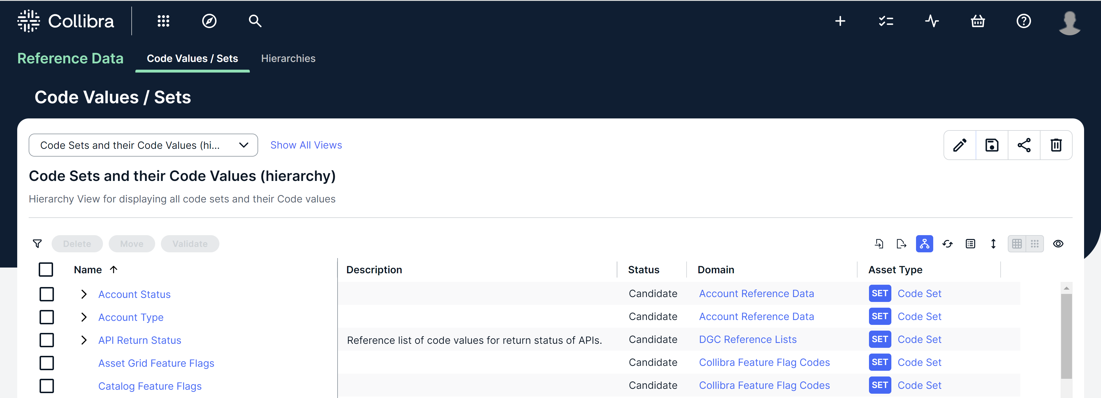 Image of the Reference Data page
