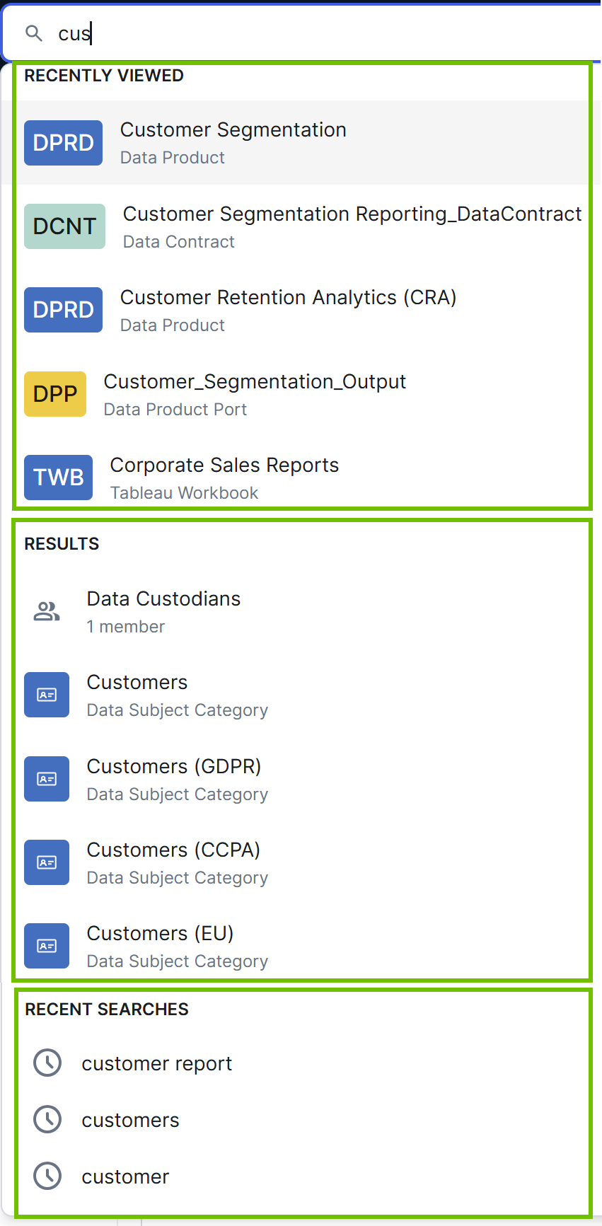 Image of search suggestions