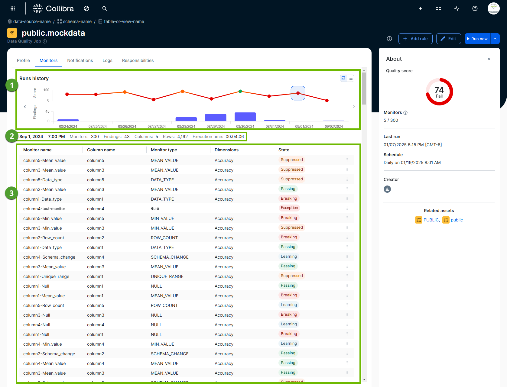 screenshot of monitors tab