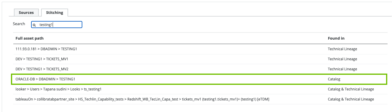Image showing that the schema and table names match exactly; only the database names differ.