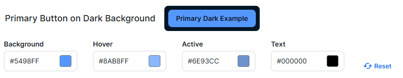 Image of the Primary Button on Dark Background section