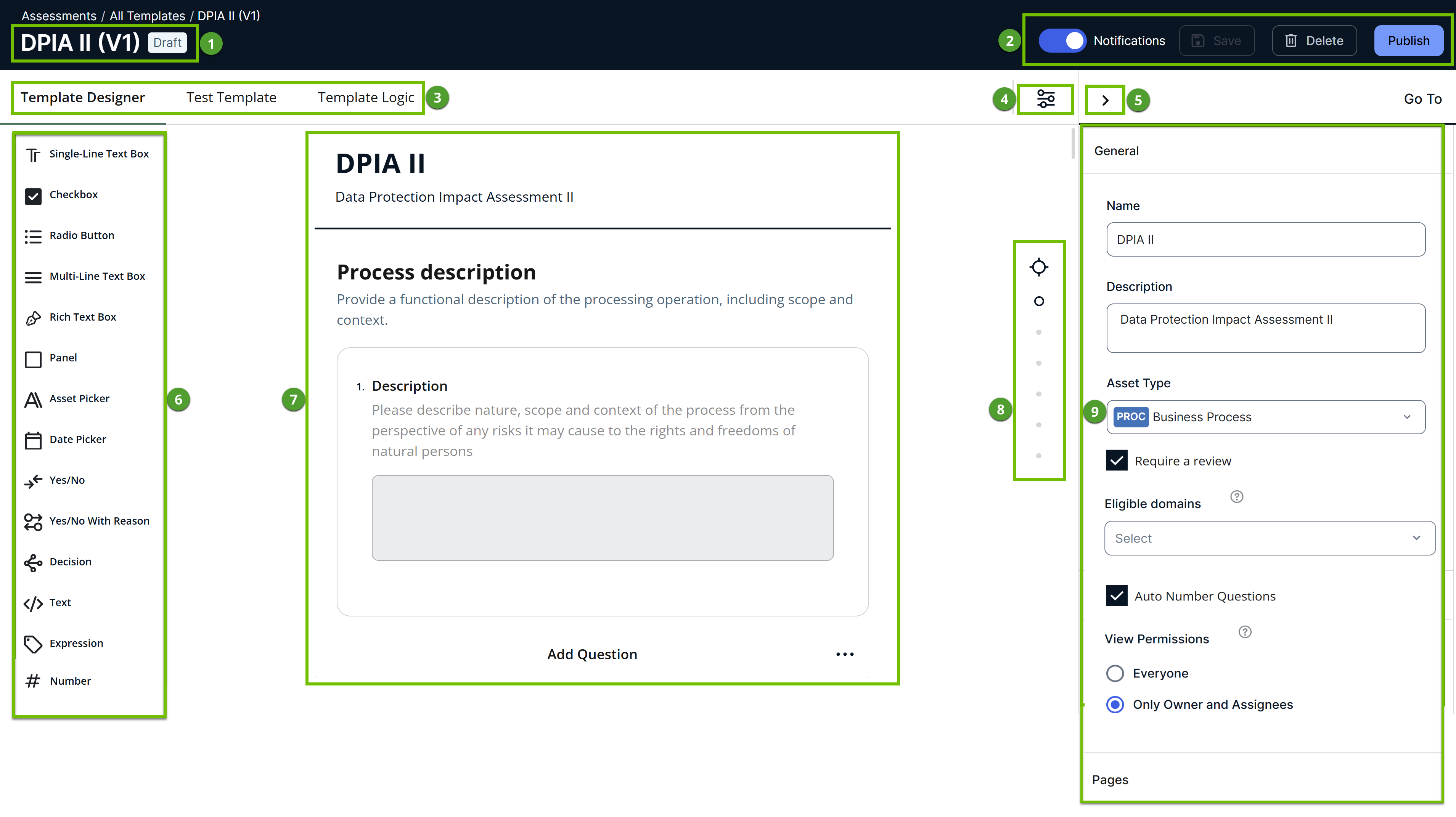 Image of a template editor