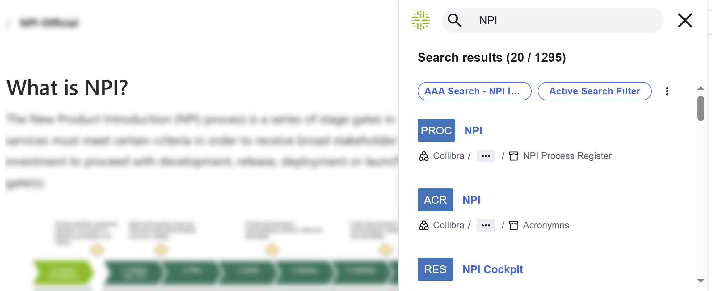 Search results in browser extension