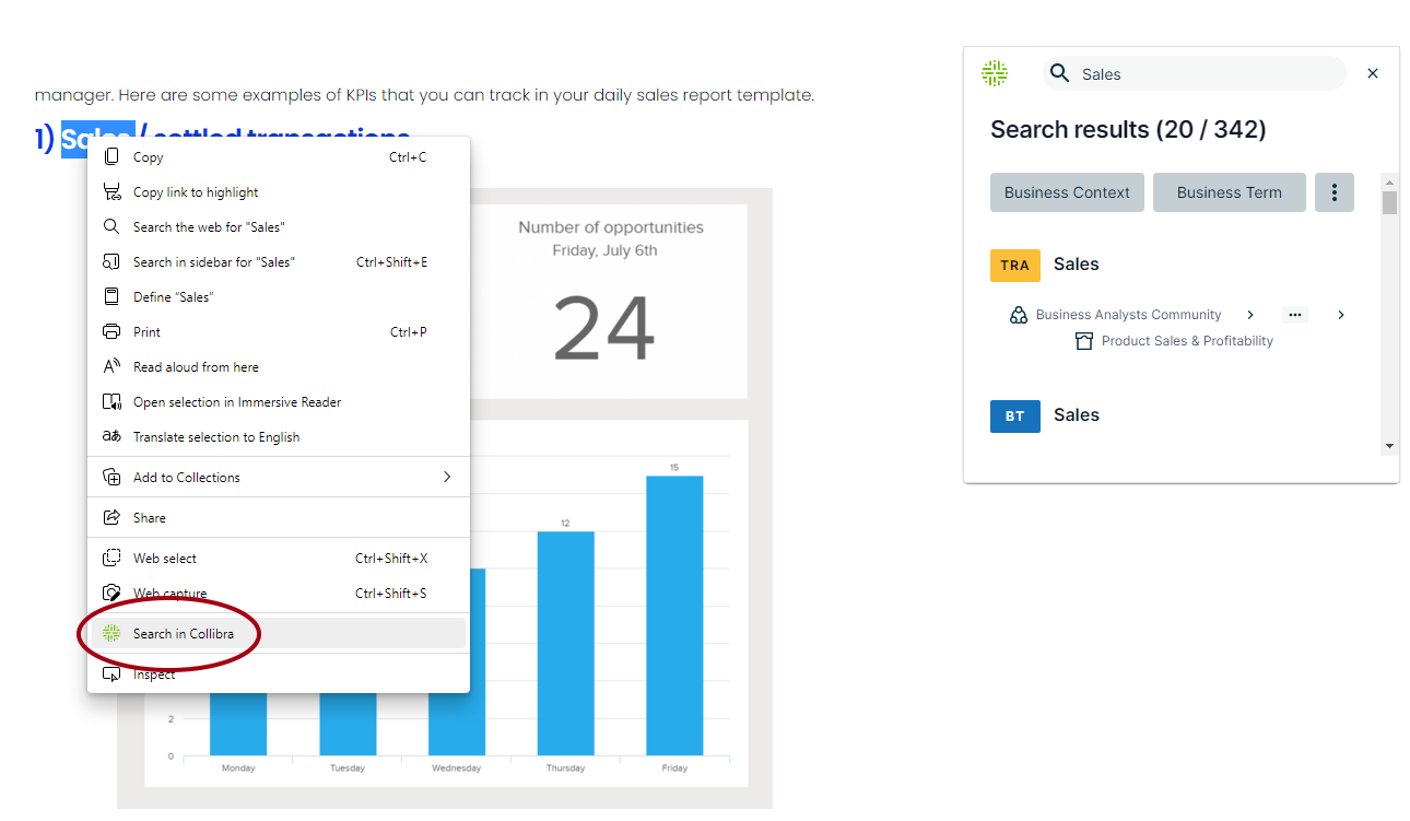 Example search operation
