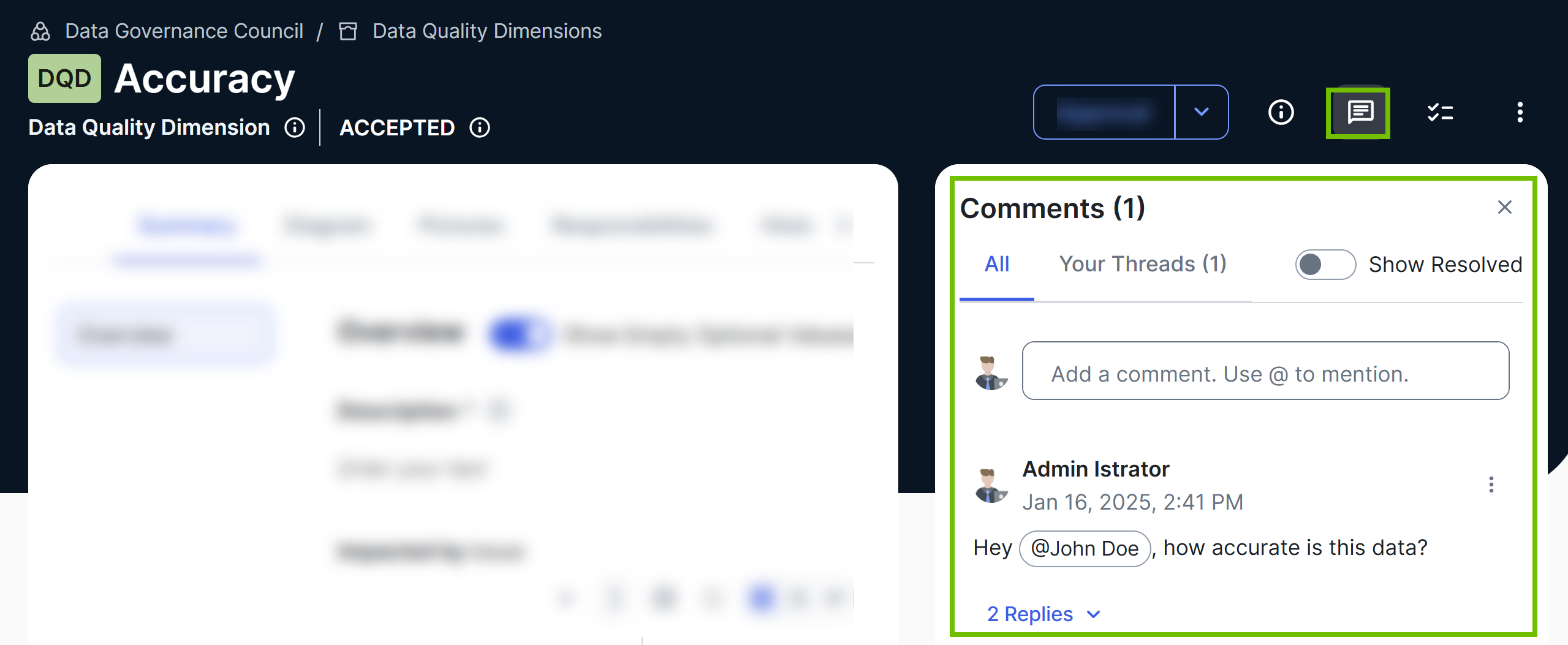 Comments sidebar Image of Comments sidebar