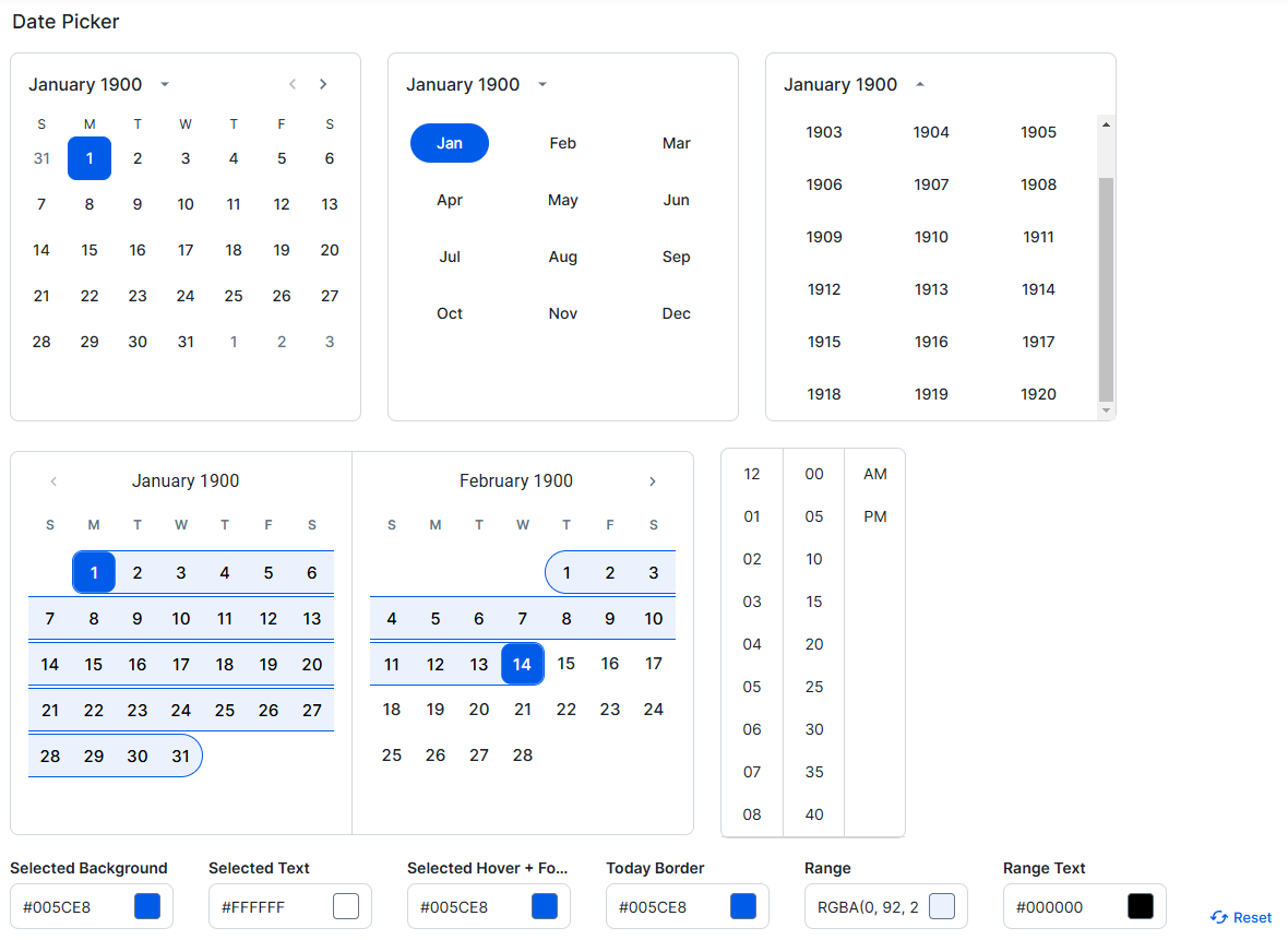 Image of the Date Picker section