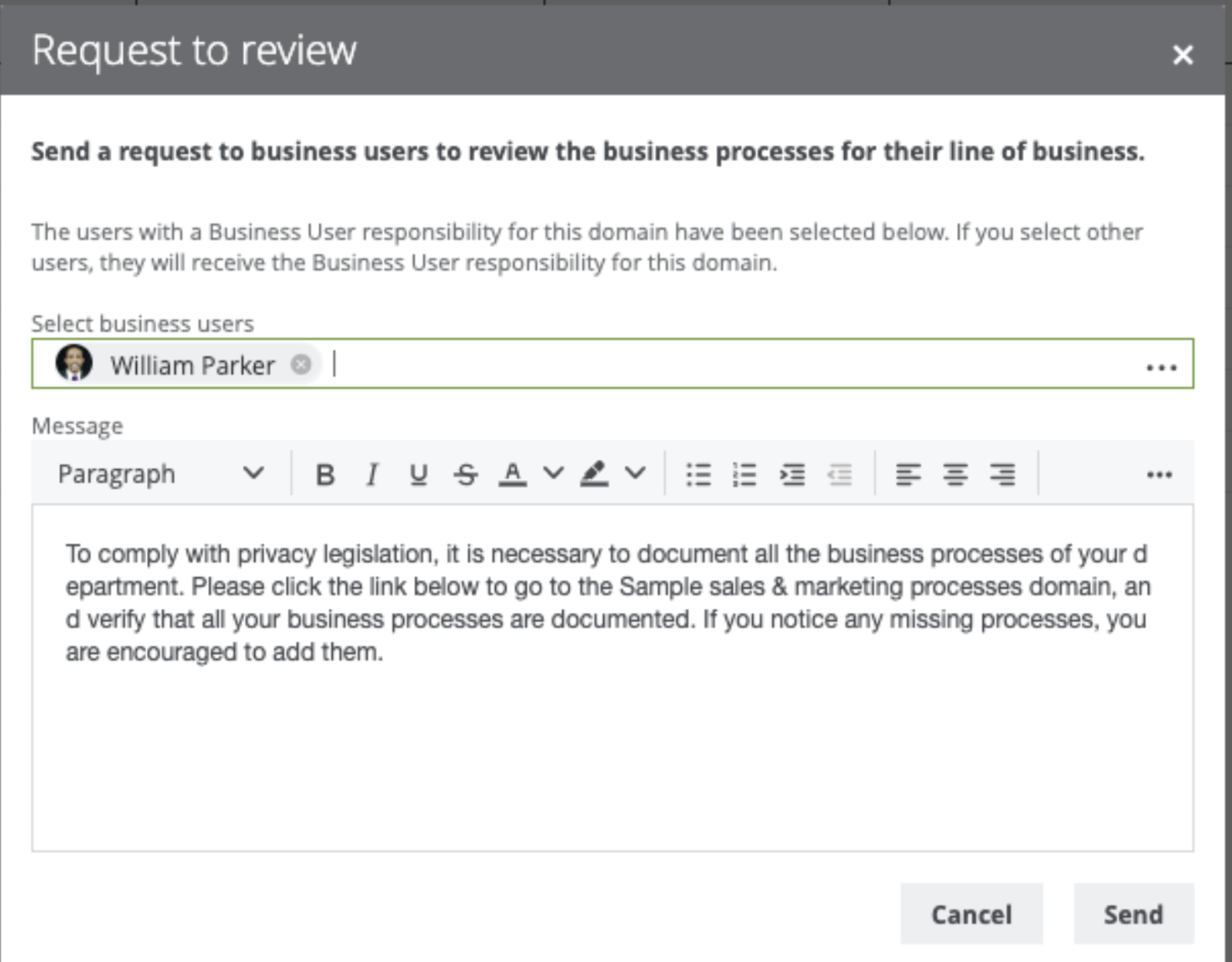 Request Rationale Dialog Camera Protect use cases