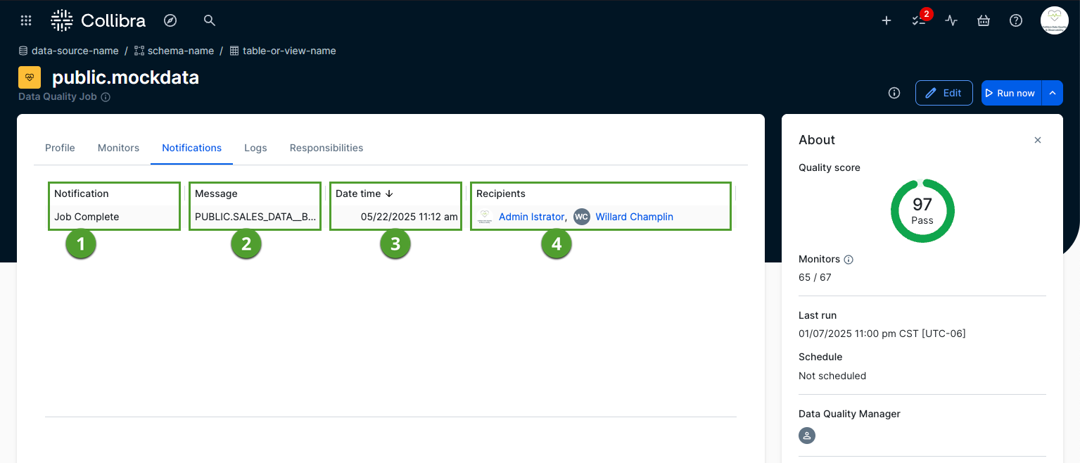 screenshot of the notifications tab