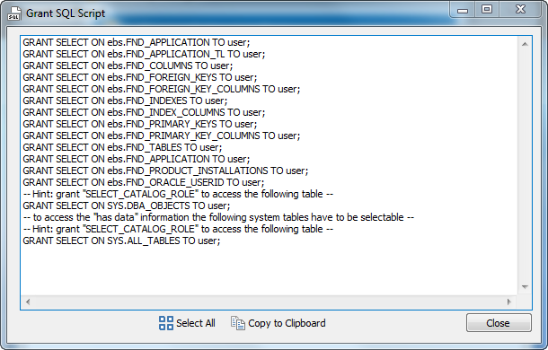 Connecting to Oracle Enterprise Business Suite
