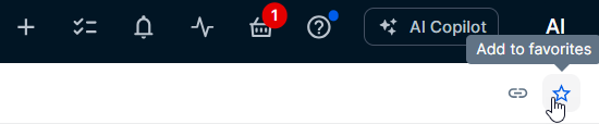 Image showing the location of the Copy link and Add to favorites icons