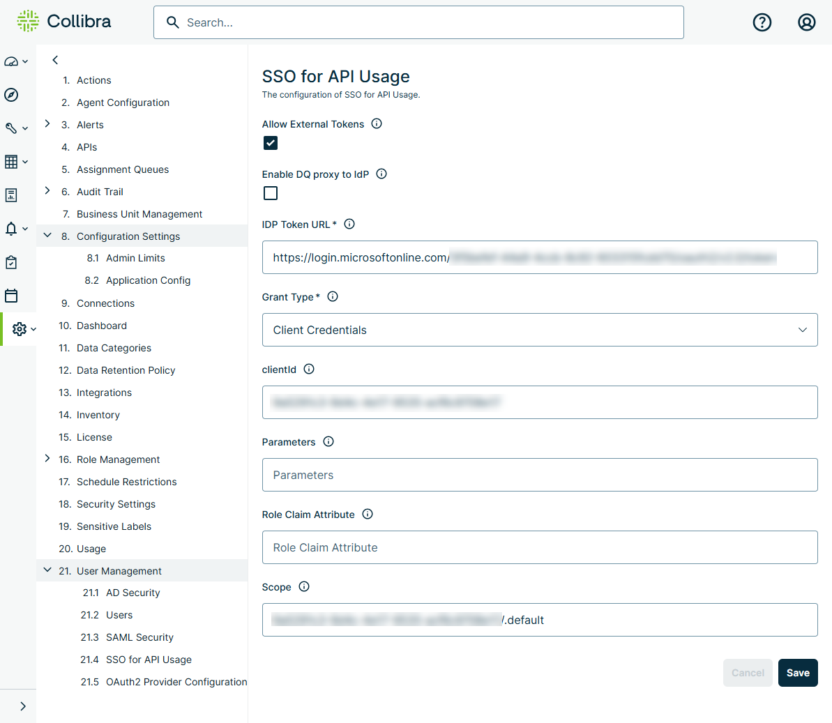 Image of SSO for API Usage page