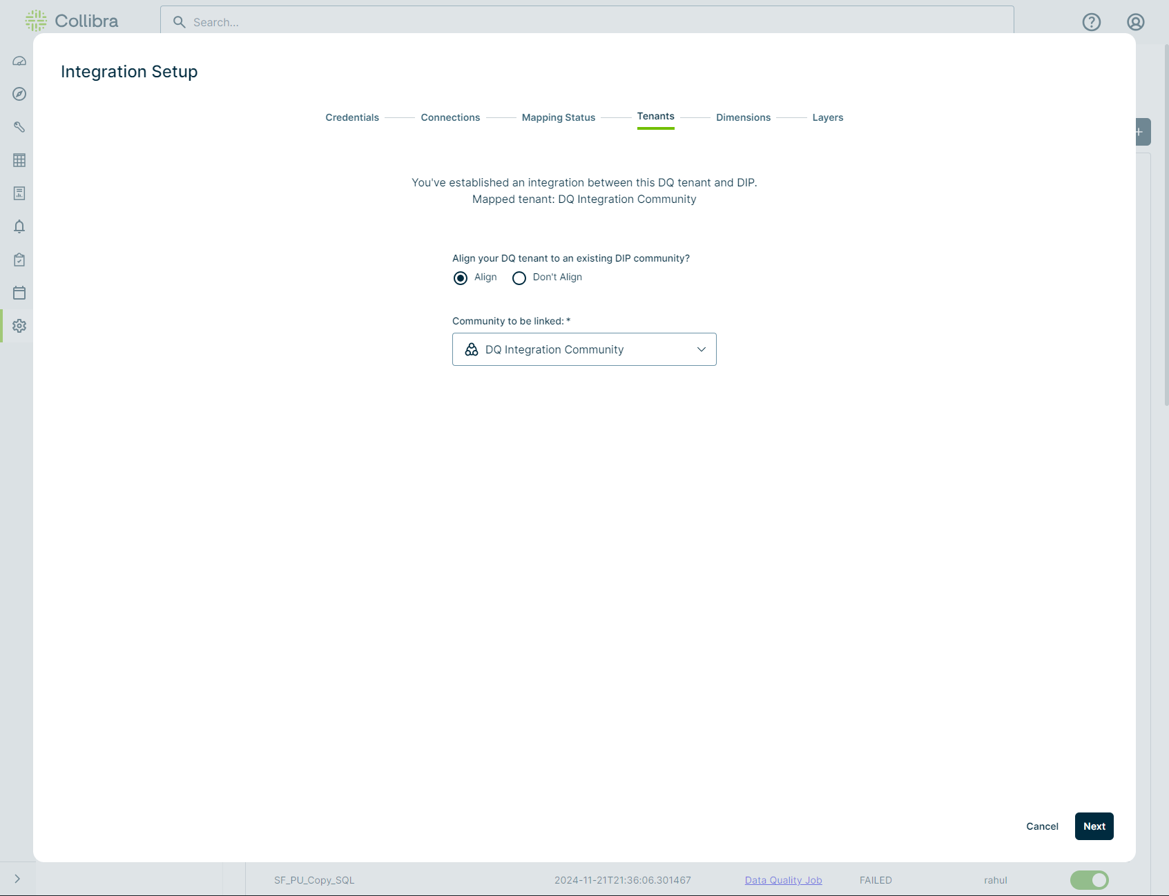 tenant mapping screenshot